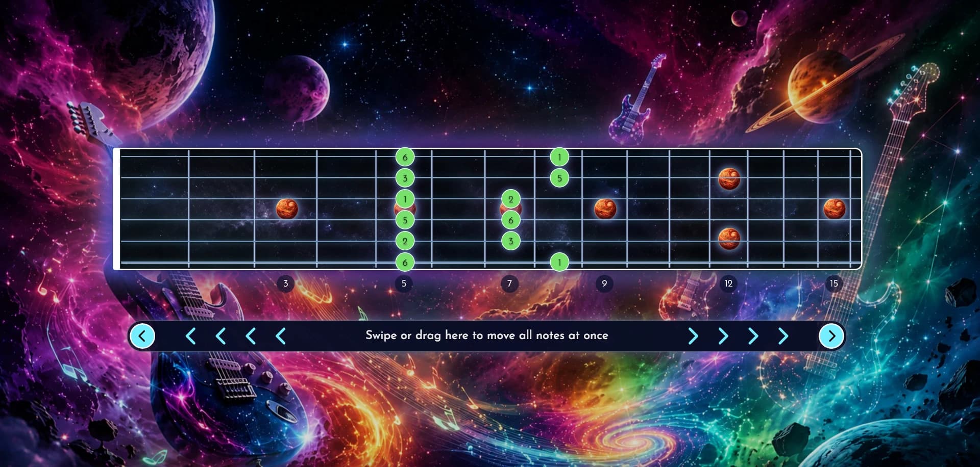 Cosmic interactive fretboard theme